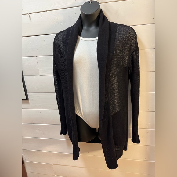 SARAH PACINI – Black Open-Front Knit Cardigan – One Size - Picture 4 of 16